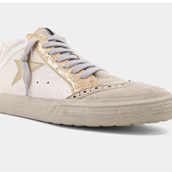 ShuShop Paulina Blush Snake Gold Star Sneakers - Picture 3 of 9